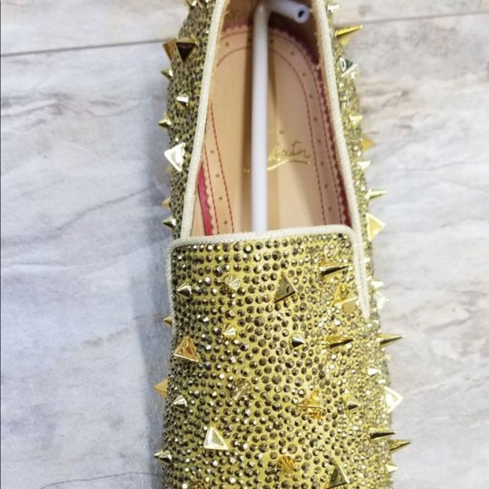 Gold spike Lv shoes